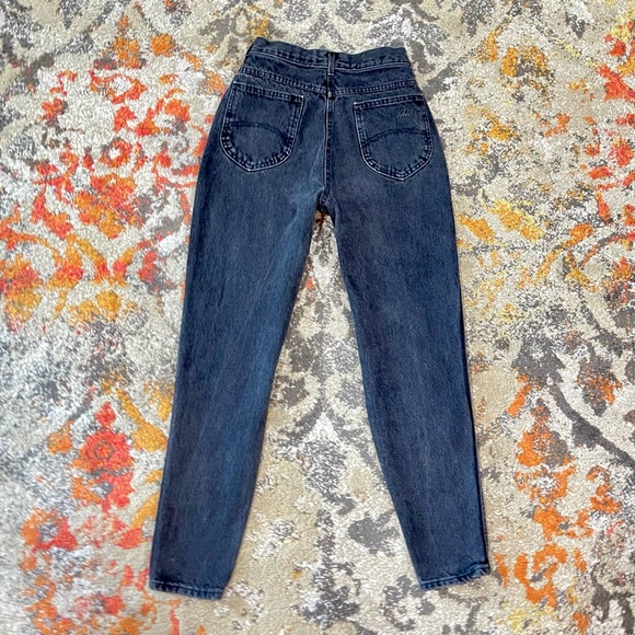 Vintage 80’s Chic Jeans Waist Black Relaxed Fit Tapered Leg size 6 - Picture 2 of 12